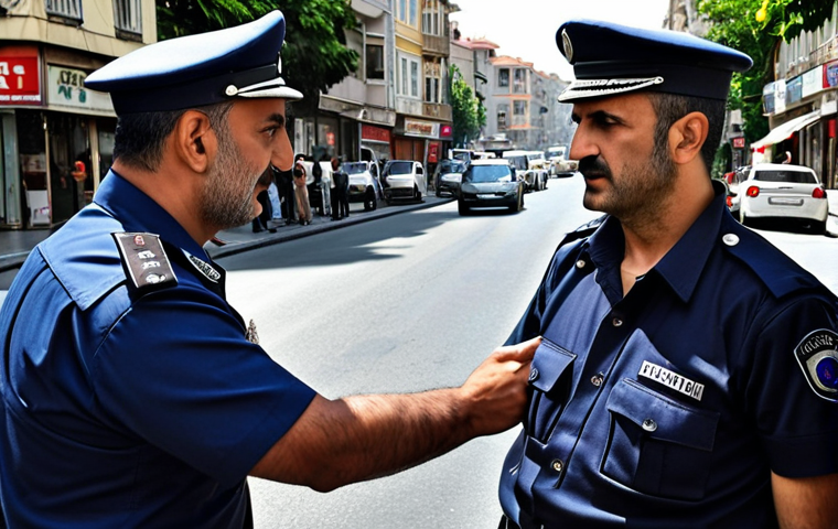 **Image Prompt 1: The Human Touch in Crisis Management**
    A Turkish traffic police officer, mid-40s, with a calm and empathetic expression, gently interacting with a visibly distressed driver at the scene of a minor fender-bender on a bustling Istanbul street. The officer is making a reassuring gesture, emphasizing clear communication and psychological support. The background shows moderate urban traffic, with traditional Turkish architecture subtly visible, highlighting the blend of human skill and everyday city life. The focus is on the officer's calm demeanor amidst a tense situation.